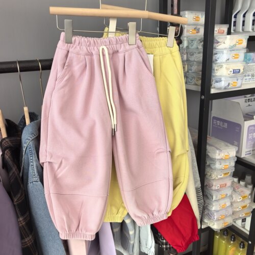 2026新款儿童运动裤春秋款女童女孩宝宝休闲长裤束脚裤中小童花边