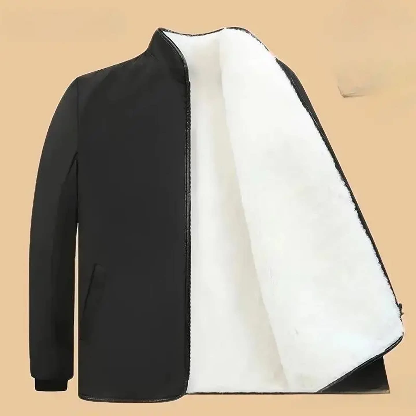 维干男装皮毛一体仿羊皮袄男士加厚保暖棉服冬季新款上衣加厚外a2