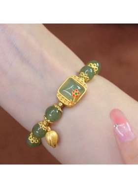 安佳思好物精选新中式方糖莲花双层串珠手链女小众ins设计高级