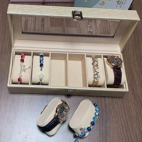 2025金银色文玩手链核桃收纳盒