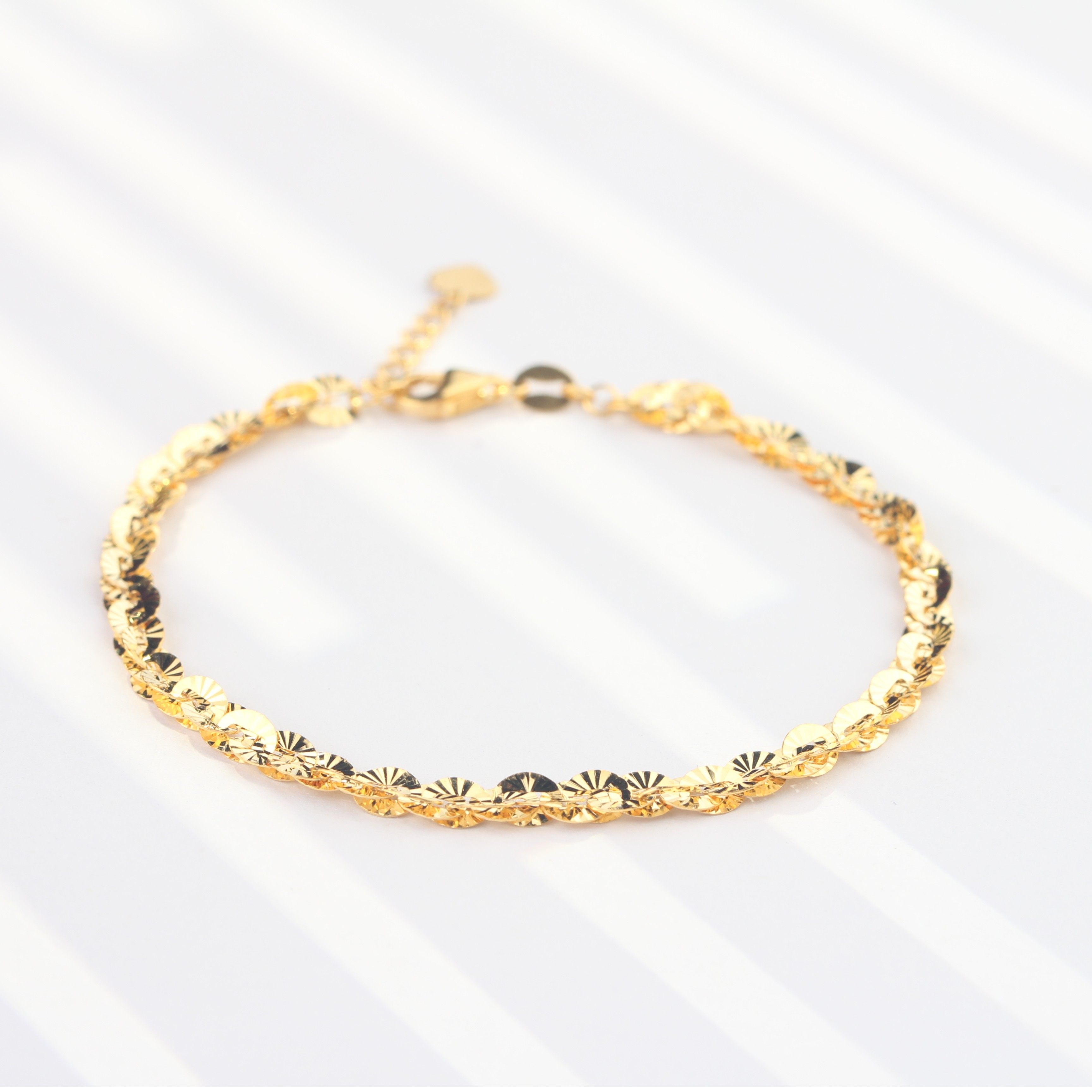 【爱丽丝手链】18k金爱丽丝手链女气质时尚18cm au750黄金手