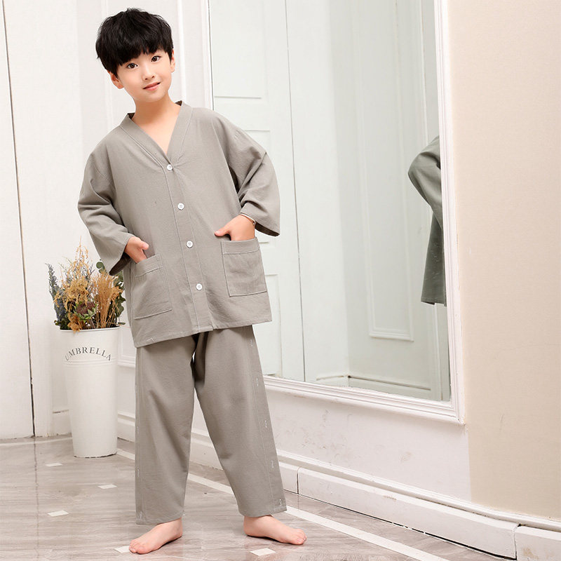 儿童纯棉长款理疗服按摩艾灸服