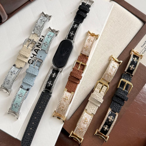 个性潮流十字架滴胶拼皮适用小米s4手环11/10pro9红米watch56小众
