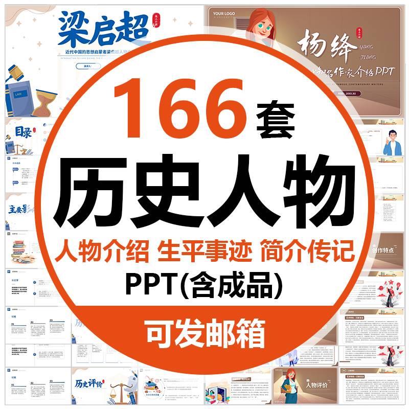 人物介绍ppt成品课件古代近代名人作家诗人生平事迹简介传记
