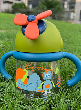 babycare学饮杯风车婴儿6个月以上bbc宝宝吸管杯儿童奶瓶鸭嘴杯