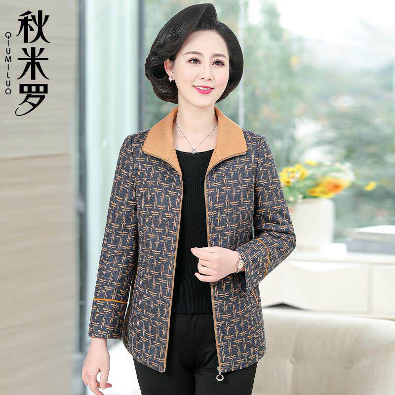 妈妈春装外套2025新款中老年女装洋气短款风衣40岁50春秋夹克上衣