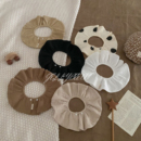 北欧风360度宝宝口水巾婴幼儿围嘴4层纯棉纱布防吐奶围兜柔软纯色