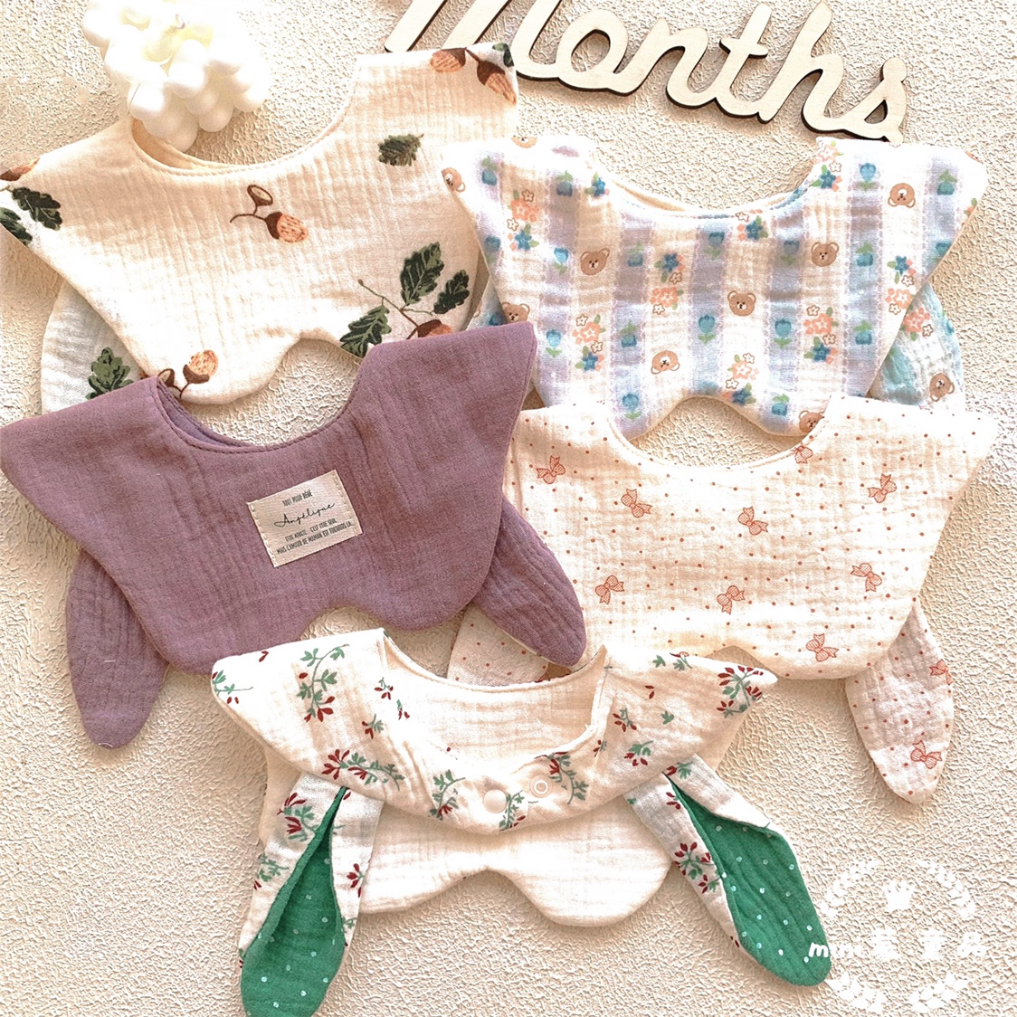 推薦5層純棉自用款花瓣口水巾