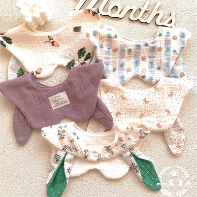 推荐5层纯棉自用款花瓣口水巾