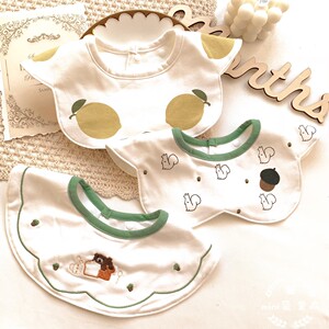 360度可旋转新生儿宝宝围嘴婴儿口水巾防吐奶小围兜男女儿童假领