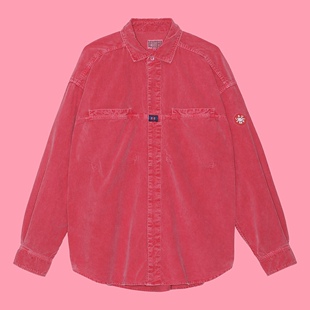 22AW灯芯绒衬衫 自主自产 CAVEMPT C.E 日潮纯色粉红白水洗复古