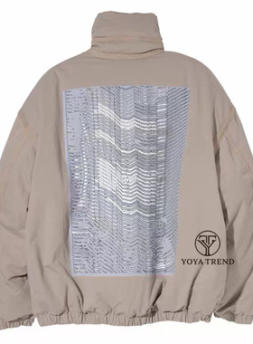 自主自产WESTWORLD 2025AW未来科技感印花立领夹克外套