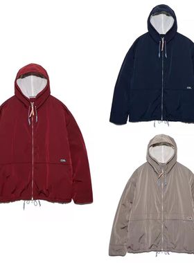 自主自产日系机能户外尼龙连帽拉链夹克男外套