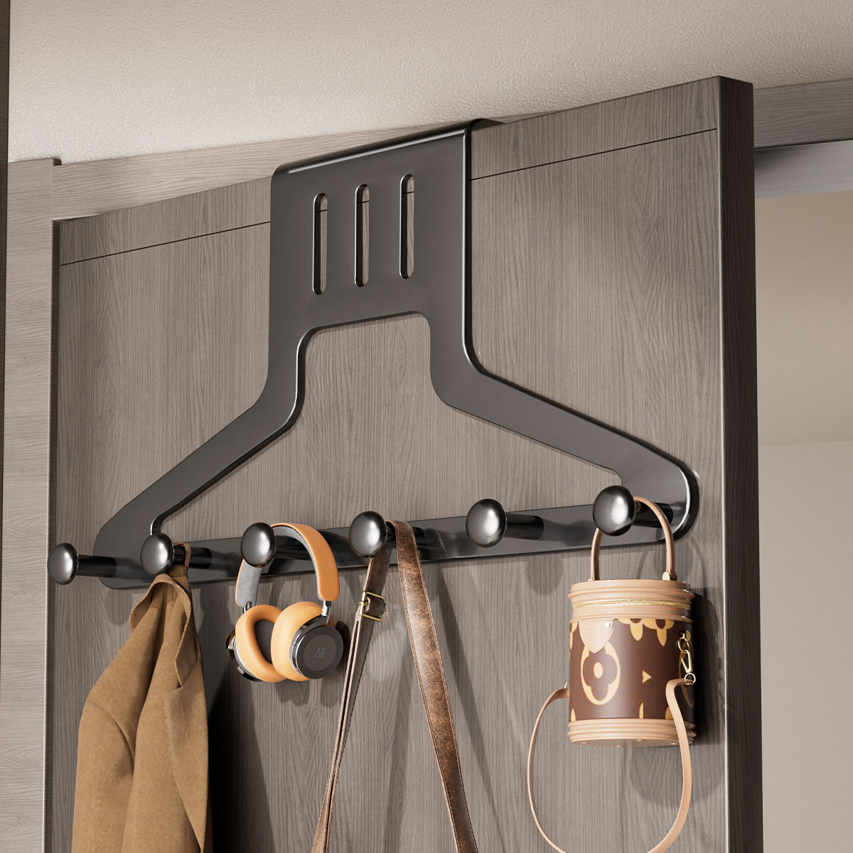 门后挂钩三角挂衣架卧室衣柜外侧墙上免打孔门上挂衣服包包帽子架,收纳整理,挂门置物架,淘宝优惠券,粉丝福利购,淘宝优惠卷