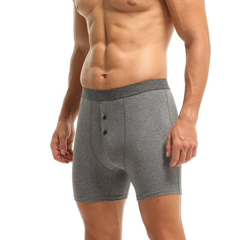 户外爬山运动加长防磨腿纯棉平角男士内裤男生纽扣侧开口有洞短裤,女士内衣/男士内衣/家居服,男平角内裤,淘宝优惠券,粉丝福利购,淘宝优惠卷