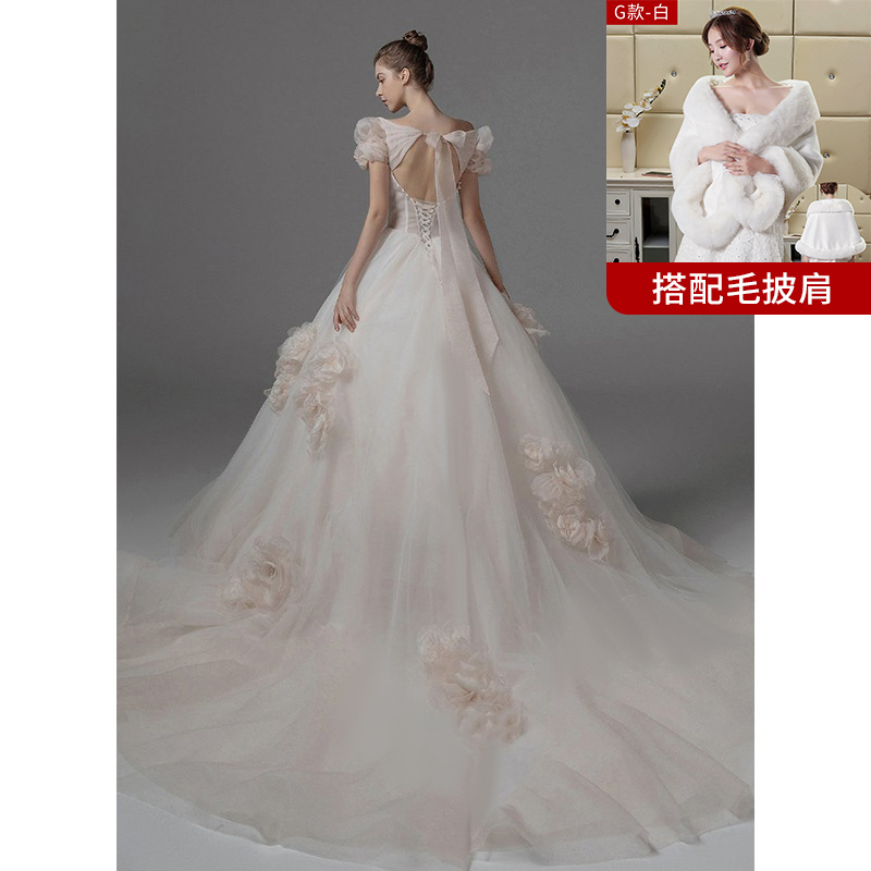 Light champagne trailer+hair shawl+S   + $45.57 