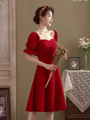 Toast, wine, usually can wear the bride 2021 New Summer small atmosphere small dress Heben style