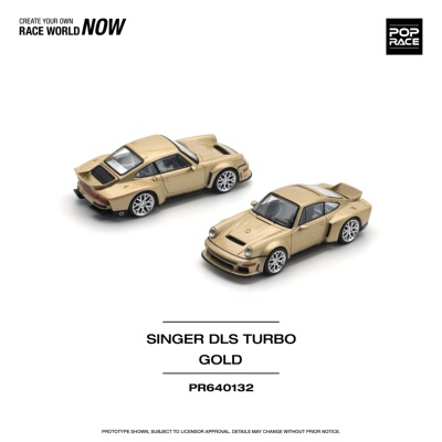 PopRace 164合金跑车DLS模型964 Singer Turbo适用于保时捷911