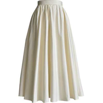 高腰a半身裙高端赫本风粉色伞裙