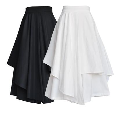 中长不规则遮跨显瘦防走光半身裙