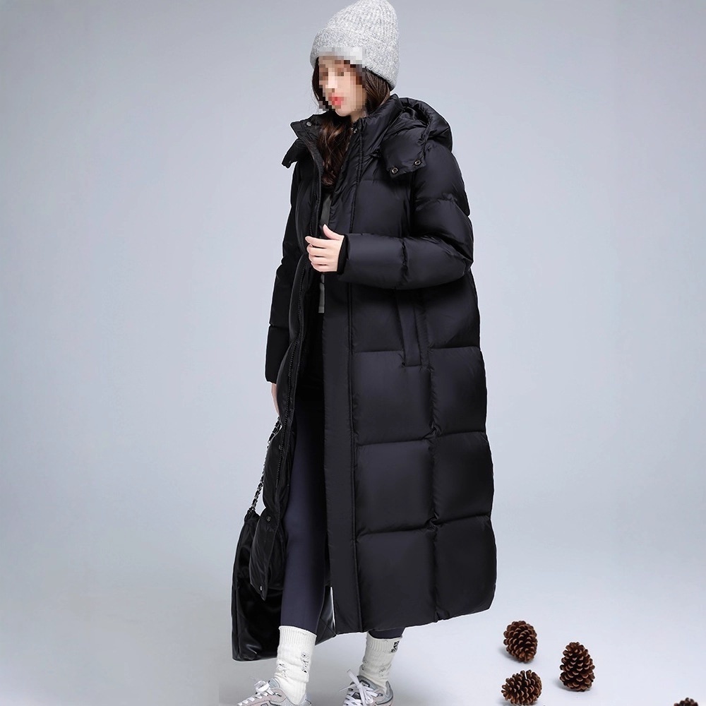 新款400g加厚95白鸭绒羽绒服女长款韩版过膝宽松外套情侣学生冬季