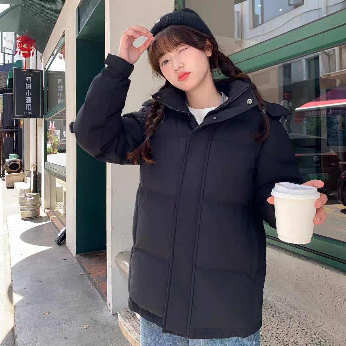 亮世秋同款羽绒服男女短款冬季2025新款加厚立领面包情侣宽松中戏