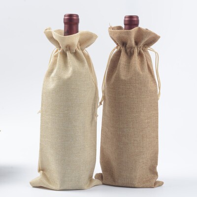 红酒袋麻布酒瓶套 香槟盲品袋 圣诞礼品包装袋 Wine Bottle Bags