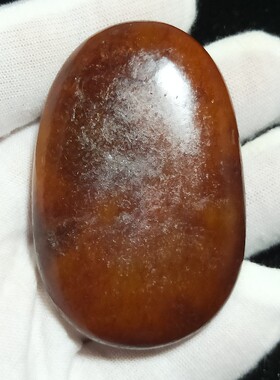 65.12克油烟皮籽料原石A01新疆和田玉天然玉牌吊坠手把件毛孔清晰