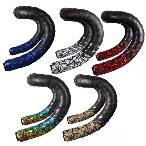 炫彩反光车把带几何纹理防滑骑行手套自行车把套配件