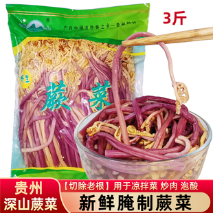 蕨菜新鲜3斤蕨苔腌制凉拌菜 贵州特产野生龙爪拳菜炒菜泡绿蔬撅菜
