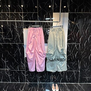 裤 高级感气质轻奢优雅松紧腰工装 宽松女 新款 2026春秋流行穿搭法式