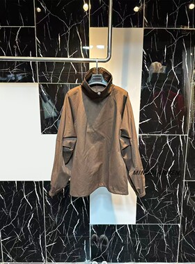 经典复古高级感炸街设计感上衣女装2026春秋咖色宽松休闲百搭外套