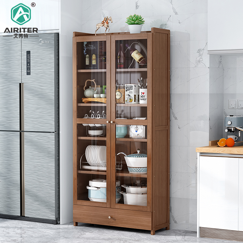 厨房置物架落地6层省空间竹简约