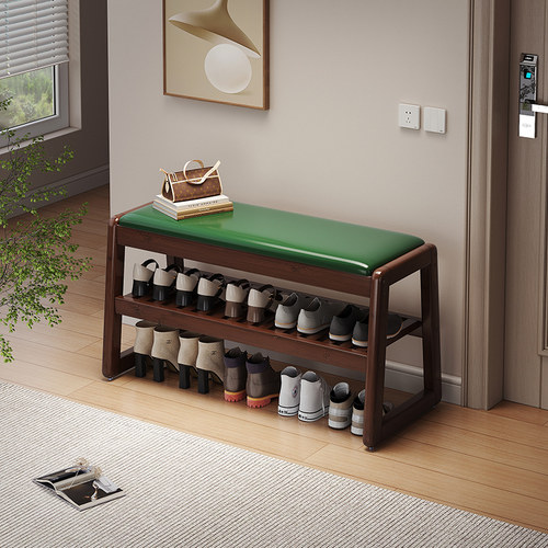 楠竹适老换鞋凳门口家用坐凳一体