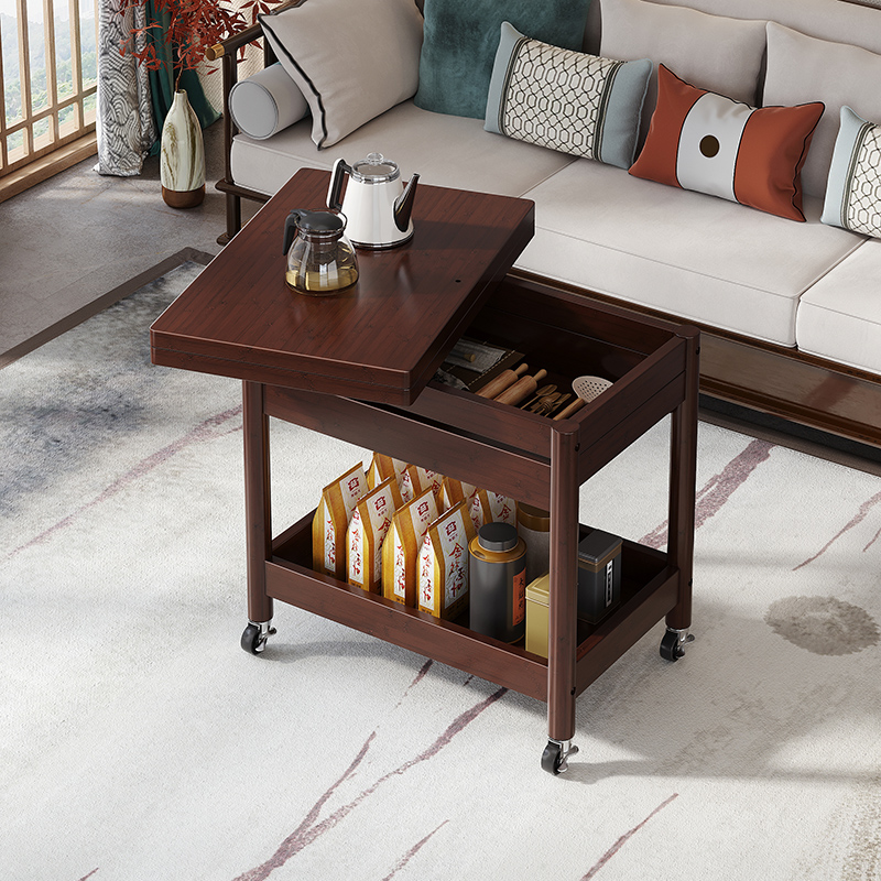 可移动沙发边几带轮带抽屉茶几