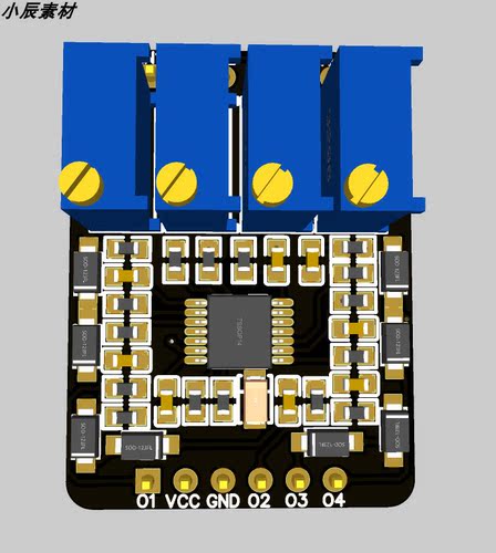 四路电磁运放PCB+原理图 OPA4377四路运放模块 可直接打板使用