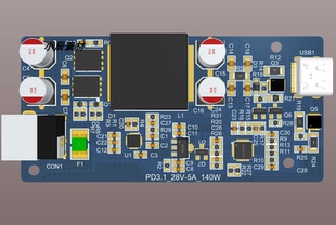 USB3.0快充方案IP6550+IP2736C同步降压转换器PCB+原理图文件