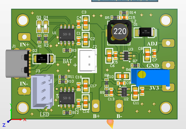 锂电池充电管理电路pcb+原理图