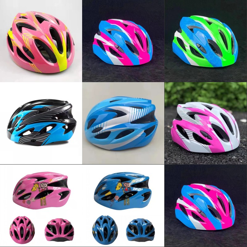 新款夏季儿童骑行防护安全帽一体成型抗摔防晒多孔透气头盔可调节