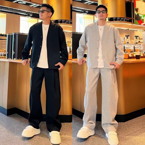 春季新款极简风时尚休闲运动套装