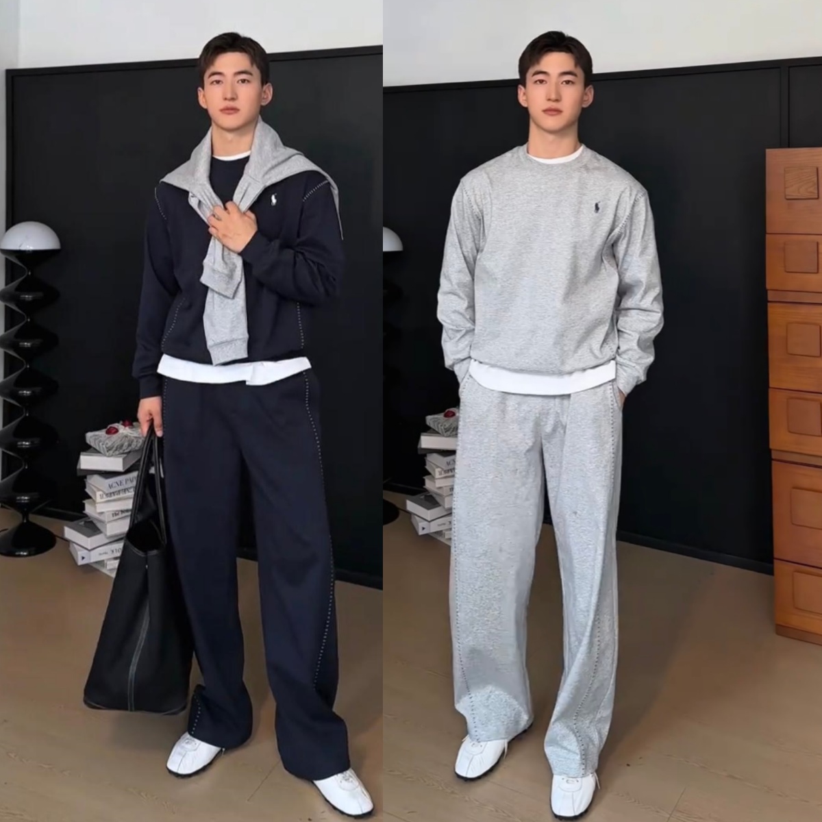 秋季潮牌轻奢刺绣休闲运动套装