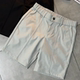 百搭宽松透气纯色直筒五分裤 男时尚 重磅斜纹棉肌理感休闲短裤 夏季