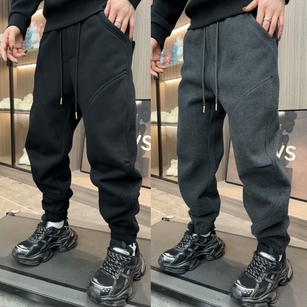 冬季款加绒加厚束脚哈伦休闲卫裤