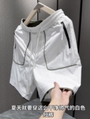 百搭宽松透气运动短裤 夏季 男 冰丝速干拉链口袋五分裤 时尚 男士 新款