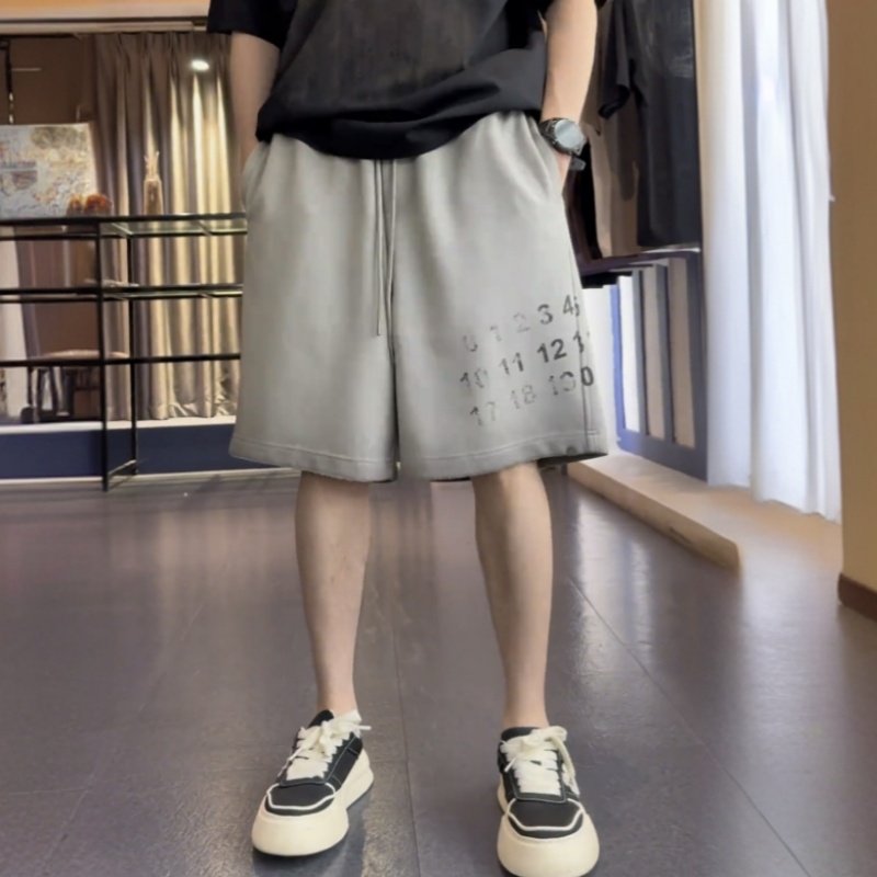 夏季美式潮牌水洗渐变针织休闲短裤男时尚百搭宽松透气运动五分裤