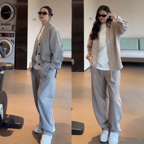 秋季潮牌复古慵懒风运动休闲套装