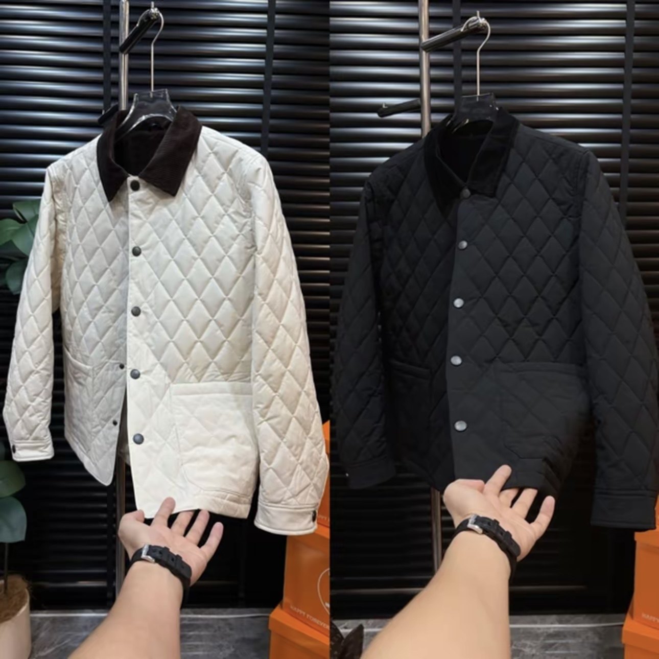 秋冬高档轻奢拼色翻领棉服夹克男女同款简约百搭防寒保暖休闲外套,男装,夹克,淘宝优惠券,粉丝福利购,淘宝优惠卷