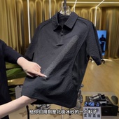 美式 夏季 polo衫 高档轻奢泡泡纱短袖 潮牌凉感透气网眼翻领T恤 男士