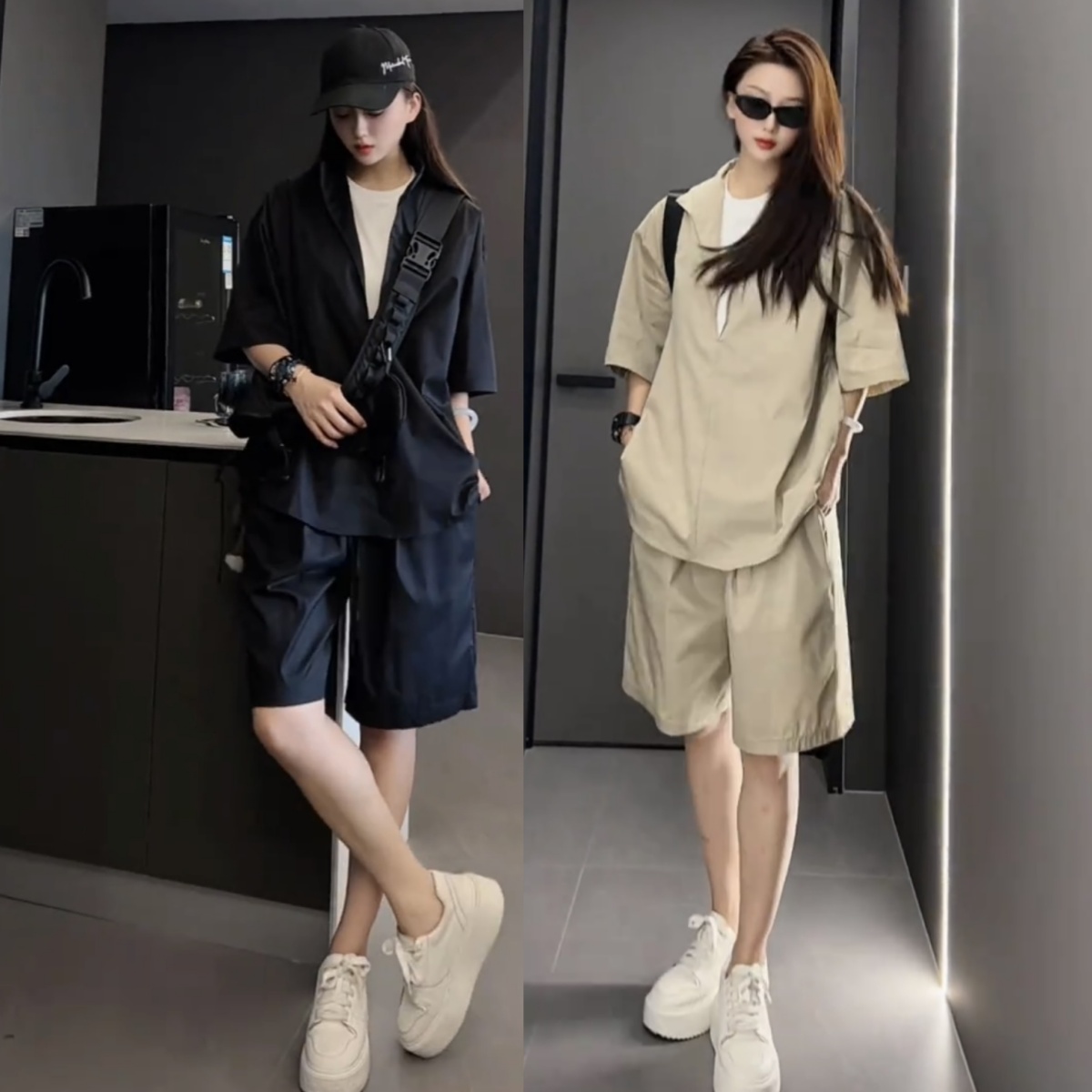 夏季新款莱赛尔天丝休闲运动套装