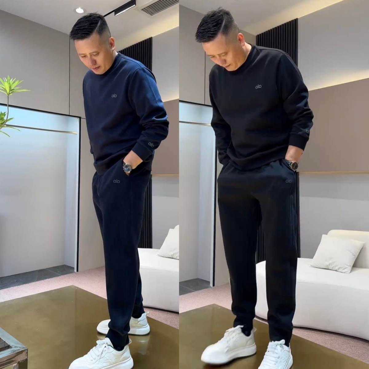 秋冬百搭圆领卫衣休闲裤两件套